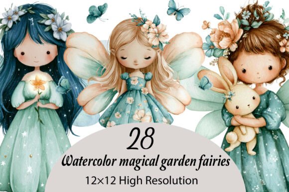 Download Watercolor Magical Garden Fairies - Magical Collection