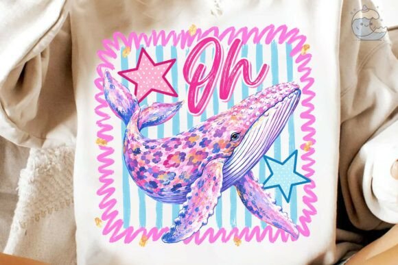 Download Pink Floral Whale PNG Sublimation Design - Whale Collection