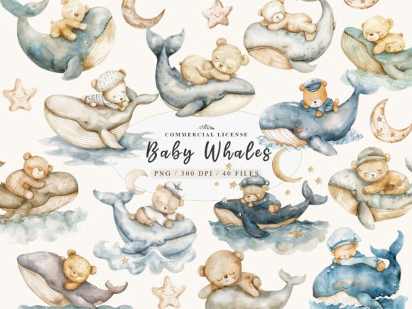 Download Whale Watercolor Clipart, Blue Whale PNG - Whale Collection