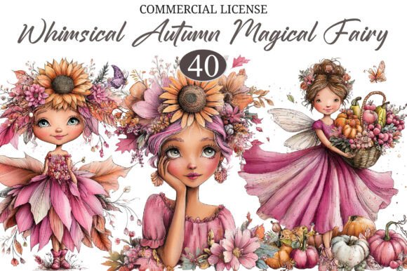 Download Whimsical Magical Autumn Fairy Clipart - Magical Collection