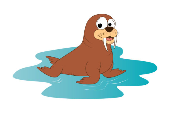 Download Cute Walrus Animal Cartoon - Walrus Collection