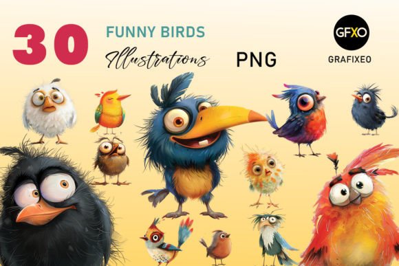 Download Funny Birds Cute Illustration Clipart - Premium Resources