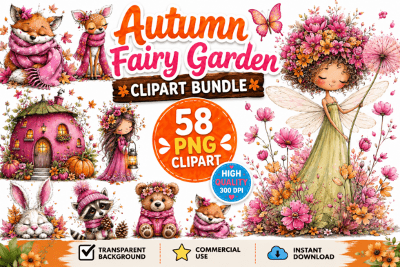 Download Magical Autumn Fairy Garden Clipart - Magical Collection