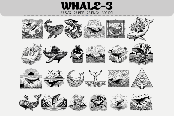 Download Whale Clipart Bundle – 23 Designs - Whale Collection