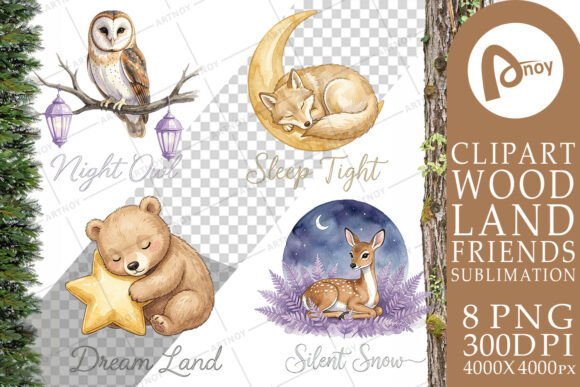 Download Starry Night Sleepy Woodland Sublimation - Woodland sublimation Collection