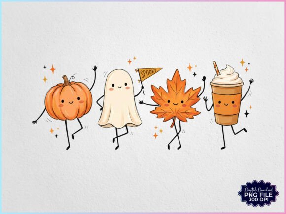 Download Fall Halloween Pumpkin Ghost Friends PNG - Friends Collection
