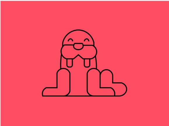 Download Kawaii Animal Walrus Line Background - Premium Bundle