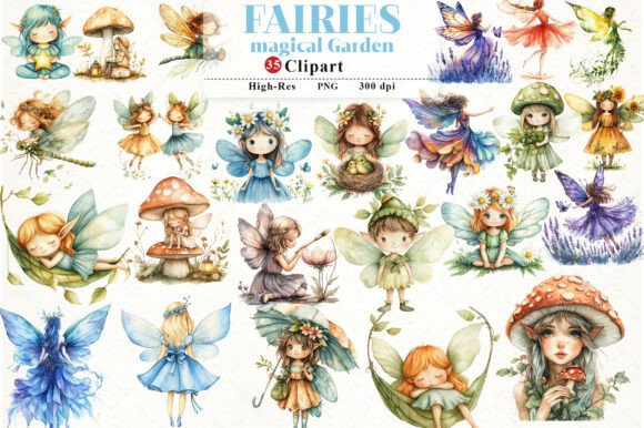 Download Magical Garden Fairies Clipart - Magical Collection