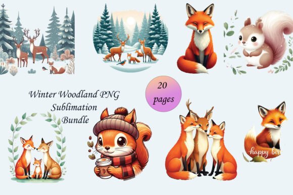 Download Winter Woodland Sublimation Bundle - Woodland sublimation Collection