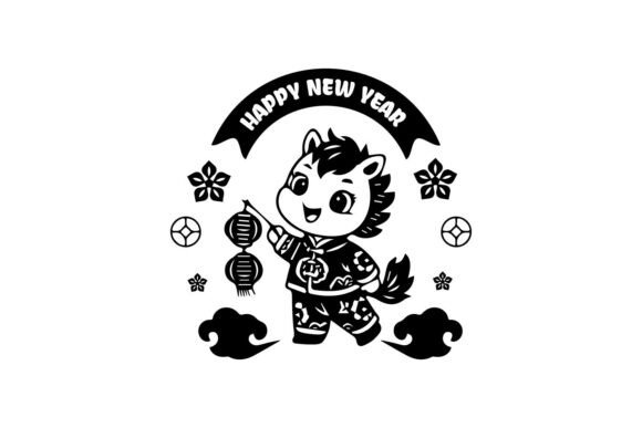Download Cute Illustration Lunar New Year Horse - Cute illustration Collection