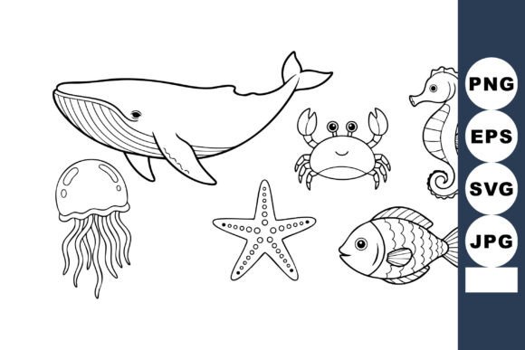 Download Sea Animals Collection with Whale Crab S - Whale Collection